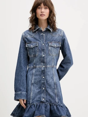 Tommy Jeans sukienka jeansowa kolor granatowy mini rozkloszowana DW0DW21635