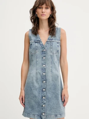 Tommy Jeans sukienka jeansowa kolor niebieski mini dopasowana DW0DW20520