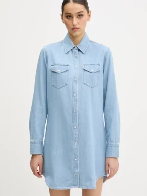 Tommy Jeans sukienka jeansowa kolor niebieski mini prosta DW0DW20111