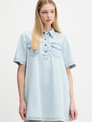 Tommy Jeans sukienka jeansowa kolor niebieski mini prosta DW0DW20519