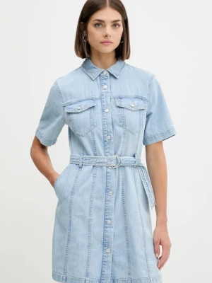 Tommy Jeans sukienka jeansowa kolor niebieski mini prosta DW0DW21168