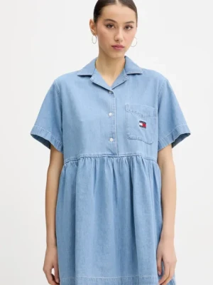 Tommy Jeans sukienka jeansowa kolor niebieski mini rozkloszowana DW0DW20372