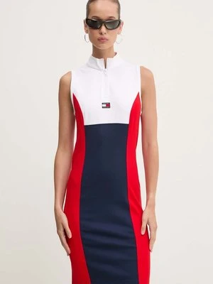 Tommy Jeans sukienka kolor biały mini dopasowana DW0DW18442