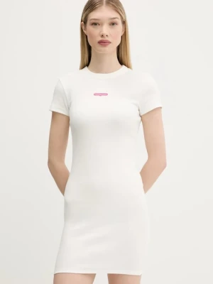 Tommy Jeans sukienka kolor biały mini dopasowana DW0DW21186
