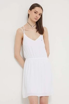 Tommy Jeans sukienka kolor biały mini prosta DW0DW17936