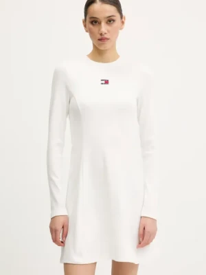 Tommy Jeans sukienka kolor biały mini rozkloszowana DW0DW20666