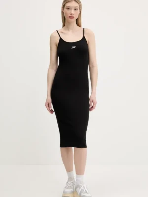 Tommy Jeans sukienka kolor czarny midi dopasowana DW0DW20330