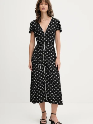 Tommy Jeans sukienka kolor czarny midi rozkloszowana DW0DW20884
