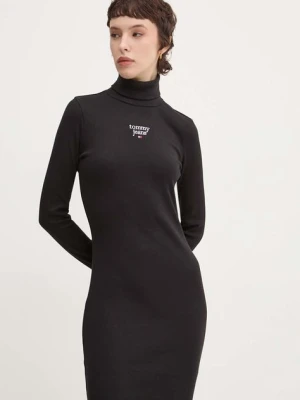 Tommy Jeans sukienka kolor czarny mini dopasowana DW0DW19678