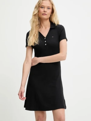 Tommy Jeans sukienka kolor czarny mini dopasowana DW0DW21172