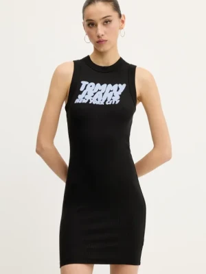 Tommy Jeans sukienka kolor czarny mini dopasowana DW0DW21351