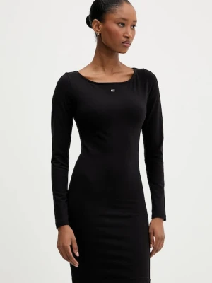 Tommy Jeans sukienka kolor czarny mini dopasowana DW0DW21493