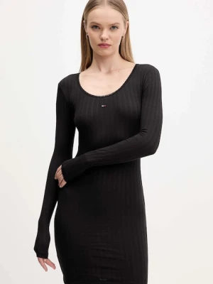 Tommy Jeans sukienka kolor czarny mini dopasowana DW0DW21508