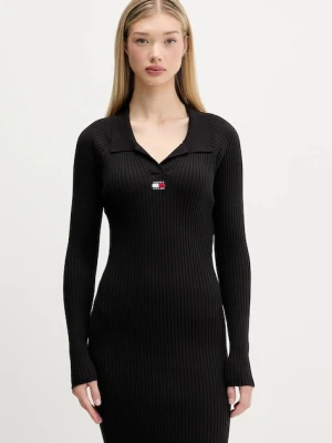 Tommy Jeans sukienka kolor czarny mini dopasowana DW0DW22183