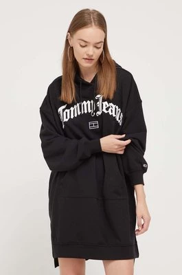 Tommy Jeans sukienka kolor czarny mini oversize