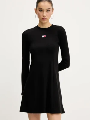 Tommy Jeans sukienka kolor czarny mini rozkloszowana DW0DW20666