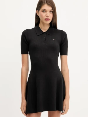 Tommy Jeans sukienka kolor czarny mini rozkloszowana DW0DW21471