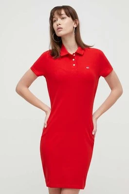 Tommy Jeans sukienka kolor czerwony mini dopasowana DW0DW18146