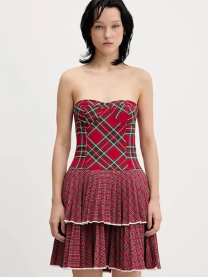 Tommy Jeans sukienka kolor czerwony mini rozkloszowana DW0DW22487