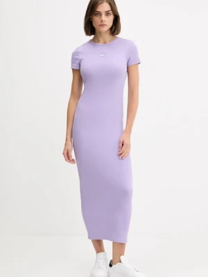 Tommy Jeans sukienka kolor fioletowy midi dopasowana DW0DW20873