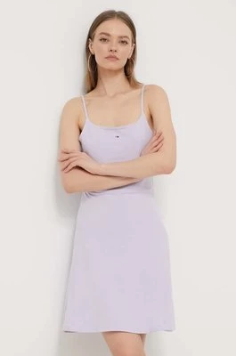 Tommy Jeans sukienka kolor fioletowy mini rozkloszowana DW0DW17988
