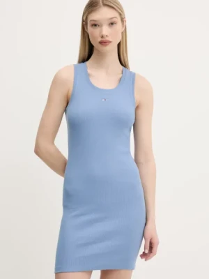 Tommy Jeans sukienka kolor niebieski mini dopasowana DW0DW20674