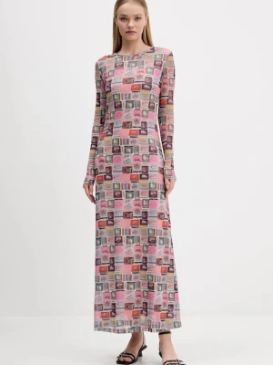Tommy Jeans sukienka kolor różowy maxi rozkloszowana DW0DW21511