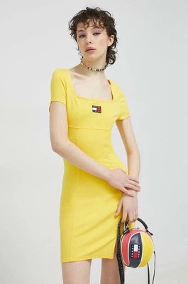 Tommy Jeans sukienka kolor żółty mini prosta