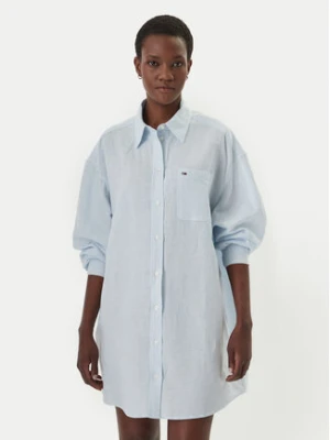 Tommy Jeans Sukienka koszulowa DW0DW22344 Błękitny Relaxed Fit