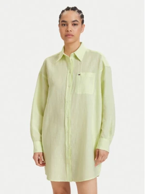 Tommy Jeans Sukienka koszulowa DW0DW22344 Zielony jasny Relaxed Fit