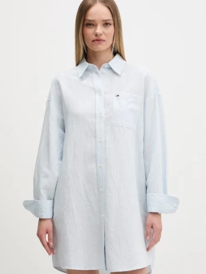 Tommy Jeans sukienka koszulowa z lnem