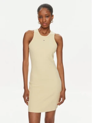 Tommy Jeans Sukienka letnia Essential DW0DW17406 Żółty Slim Fit