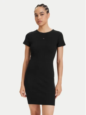 Tommy Jeans Sukienka letnia Flag DW0DW22613 Czarny Slim Fit