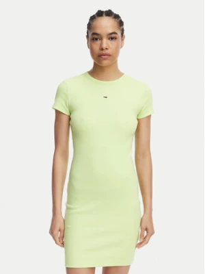 Tommy Jeans Sukienka letnia Flag DW0DW22613 Zielony jasny Slim Fit