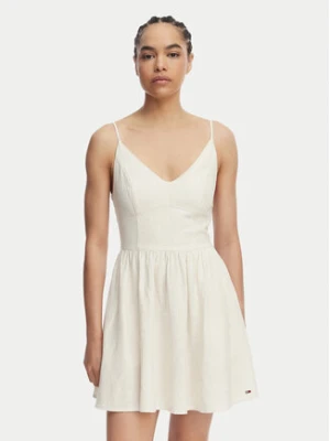 Tommy Jeans Sukienka letnia Skater DW0DW22345 Beżowy jasny Slim Fit