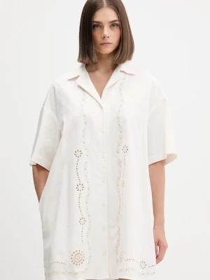 Tommy Jeans sukienka letnia z dodatkiem lnu