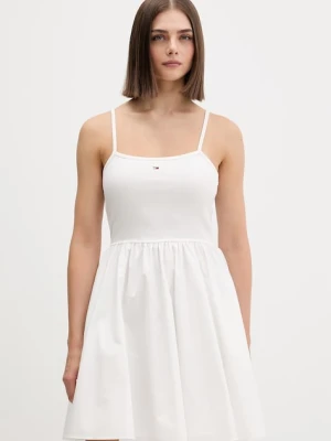 Tommy Jeans sukienka rozkloszowana z bawełną