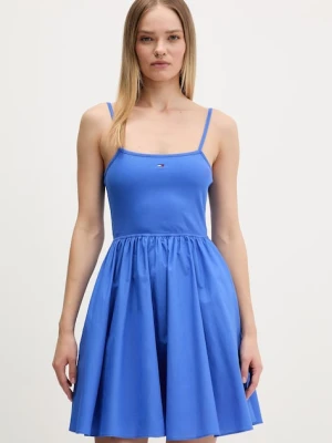 Tommy Jeans sukienka rozkloszowana z bawełną