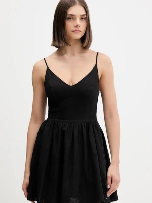 Tommy Jeans sukienka rozkloszowana z lnem