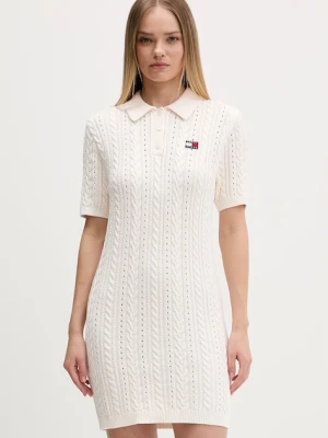 Tommy Jeans sukienka sweterkowa bawełniana