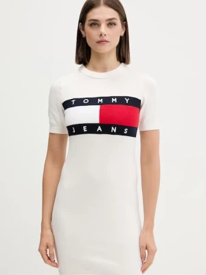 Tommy Jeans sukienka sweterkowa bawełniana