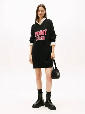 Tommy Jeans Sukienka VARSITY | z dodatkiem wełny