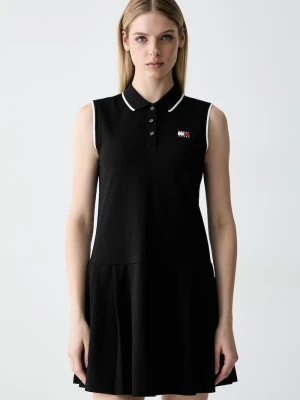 Tommy Jeans sukienka z bawełną czarny