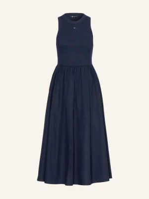 Tommy Jeans Sukienka Z Mieszanki Materiałów blau