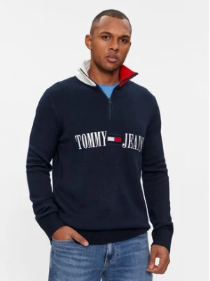 Tommy Jeans Sweter Archive DM0DM18368 Granatowy Slim Fit