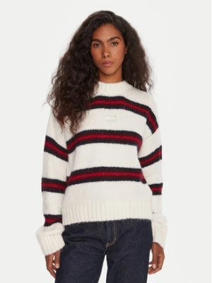 Tommy Jeans Sweter Badge DW0DW21679 Écru Relaxed Fit