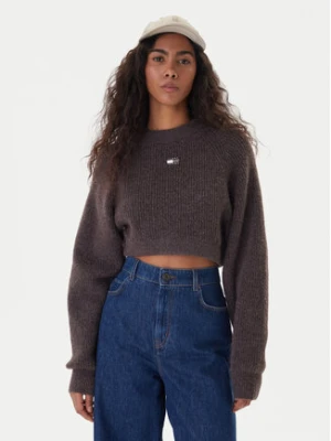 Tommy Jeans Sweter Badge DW0DW22024 Brązowy Regular Fit