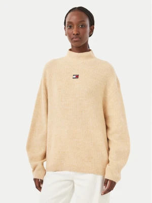 Tommy Jeans Sweter Badge DW0DW23349 Beżowy Relaxed Fit