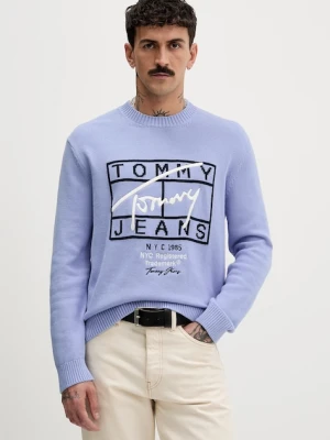 Tommy Jeans sweter bawełniany niebieski