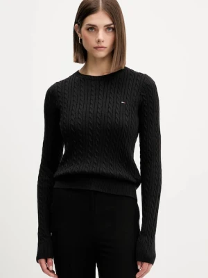 Tommy Jeans sweter bawełniany damski kolor czarny lekki DW0DW22165